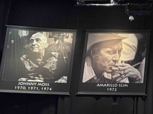 Portraits historiques de Johnny Moss et Amarillo Slim au Poker Hall of Fame des WSOP