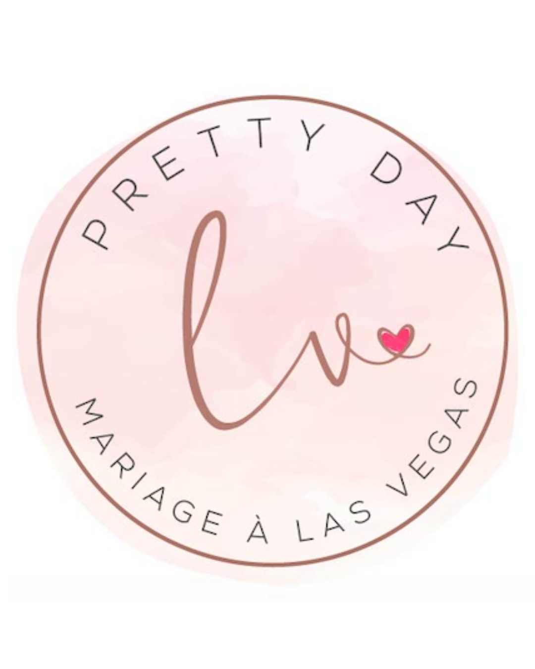Logo rose pastel Pretty Day Mariage à Las Vegas.
