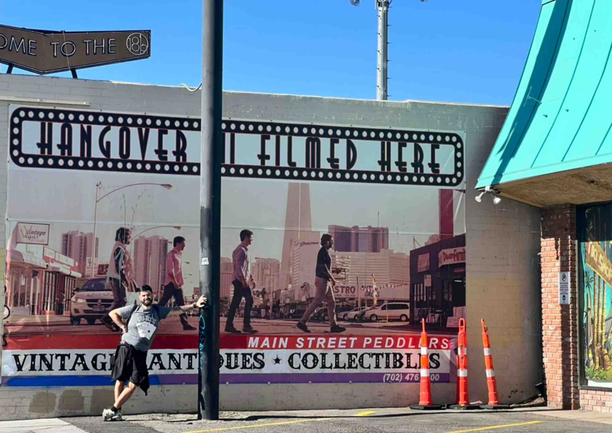 Fresque Hangover filmed here dans le Arts District de Las Vegas, référence au film Very Bad Trip