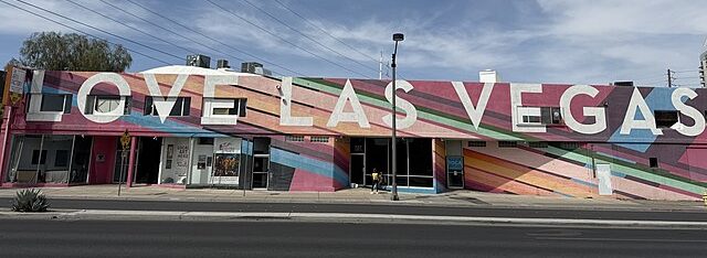 LOVE LAS VEGAS mural in 18b Arts District Las Vegas on Main Street
