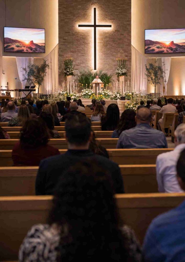 célébration religieuse de Pâques dans une église à Las Vegas