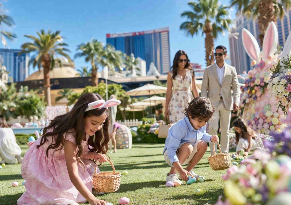 enfants lors d’une chasse aux œufs de Pâques à Las Vegas